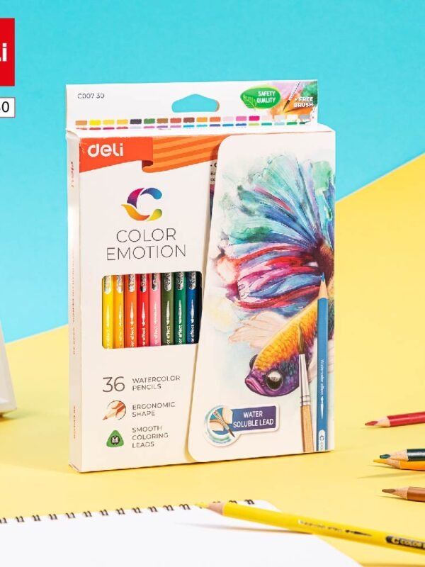 ديلي أقلام تلوين خشب مائي طويل - 36 لون - EC00730